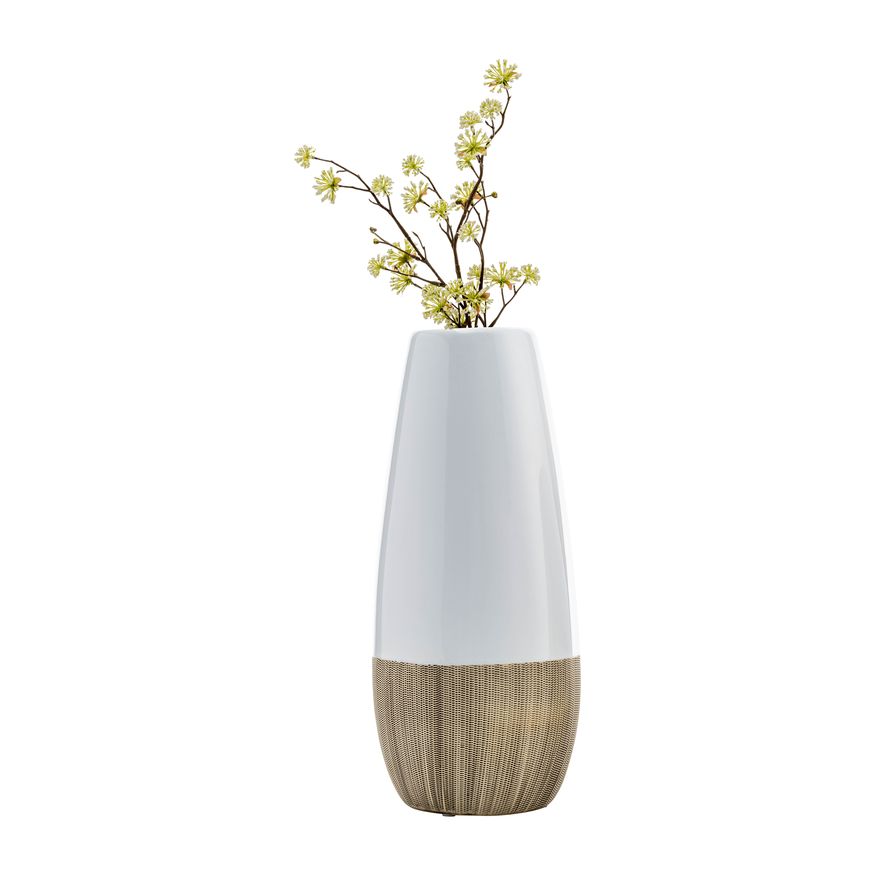 Sagebrook 13" Ceramic 2-tone Vase - Creme/White