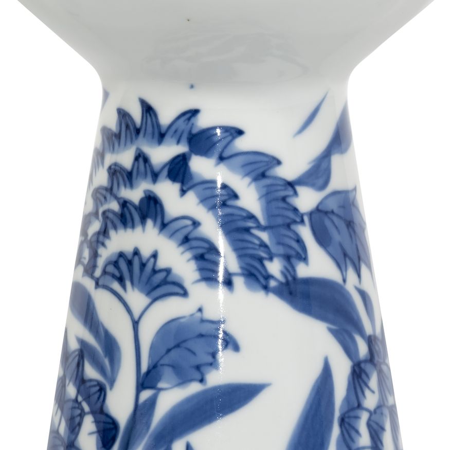 Sagebrook 8" Porcelain Chinoiserie Candle Holder - Blue/White