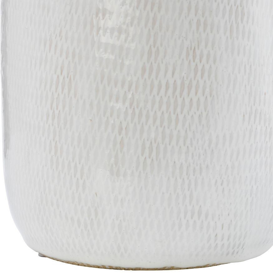 Sagebrook 12" Ceramic Grooved Vase - Ivory