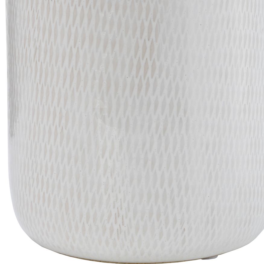 Sagebrook 10" Ceramic Grooved Vase - Ivory