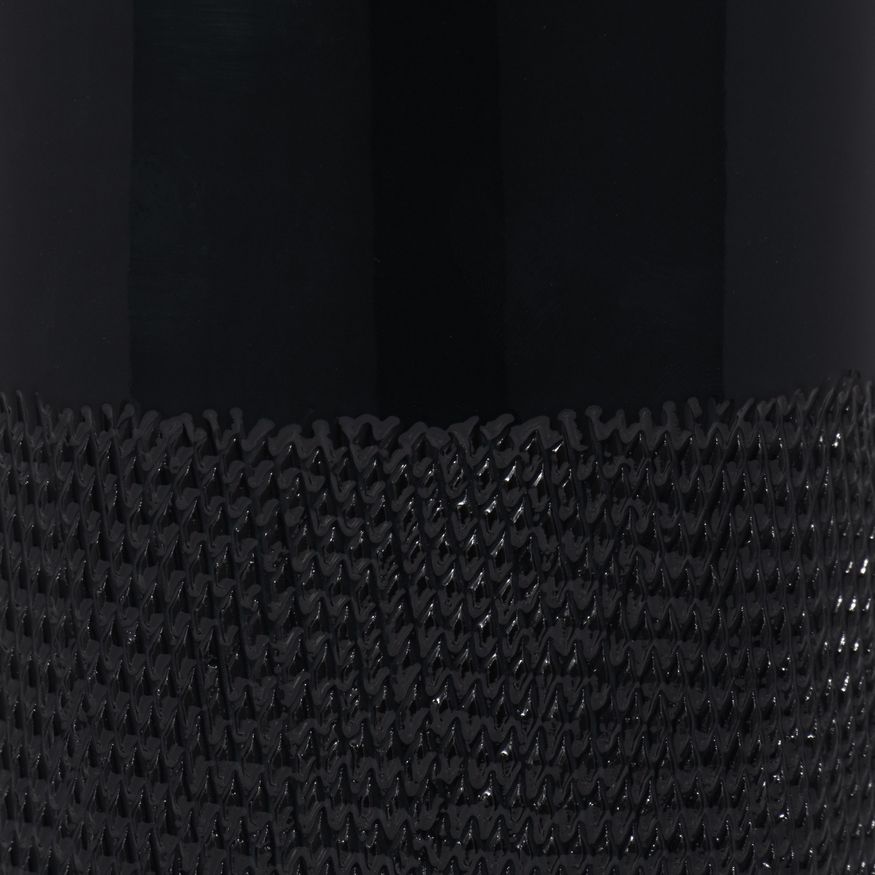 Sagebrook 10" Ceramic Grooved Vase - Black