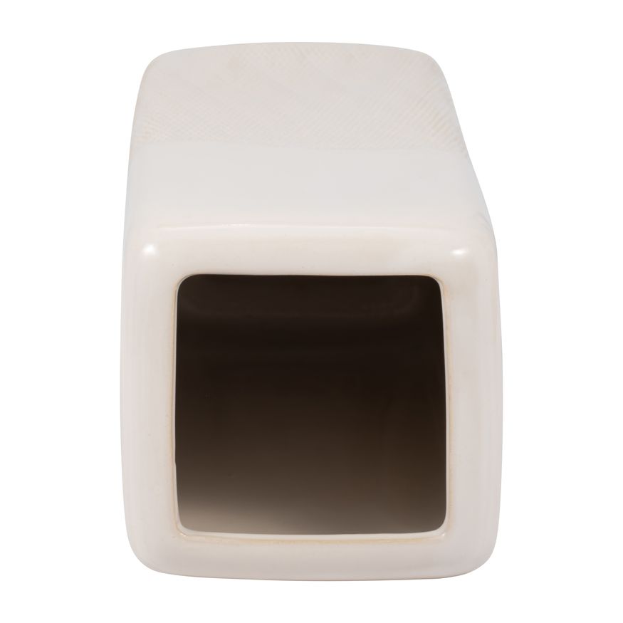 Sagebrook™ 18" Ceramic Squared Grooved Vase - Ivory