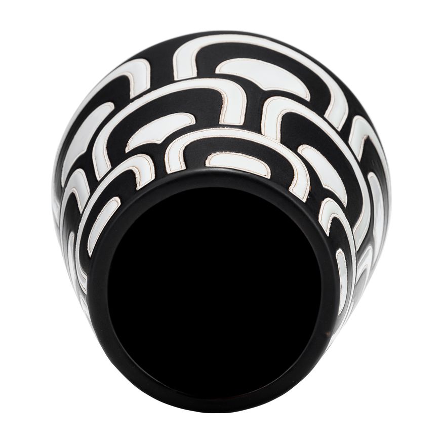 Sagebrook - 10" Ceramic Tribal Vase in Black/White