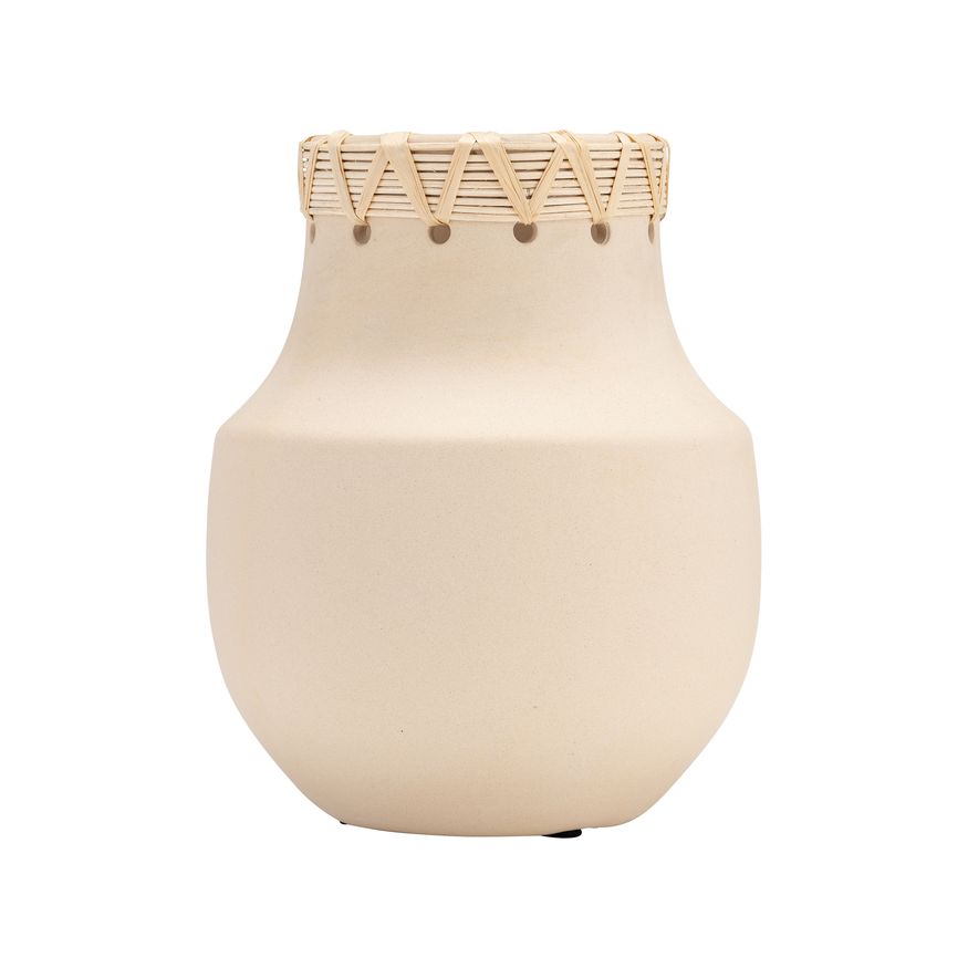 Sagebrook 7" Ceramic Vase With Weaving