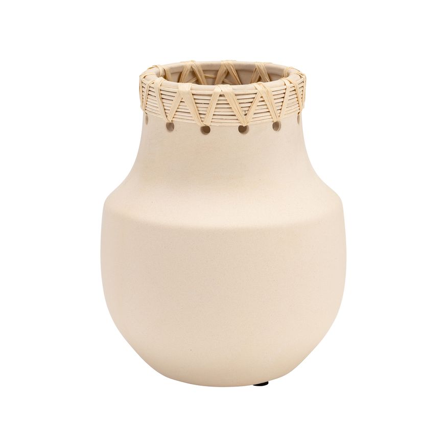 Sagebrook 7" Ceramic Vase With Weaving - Natural