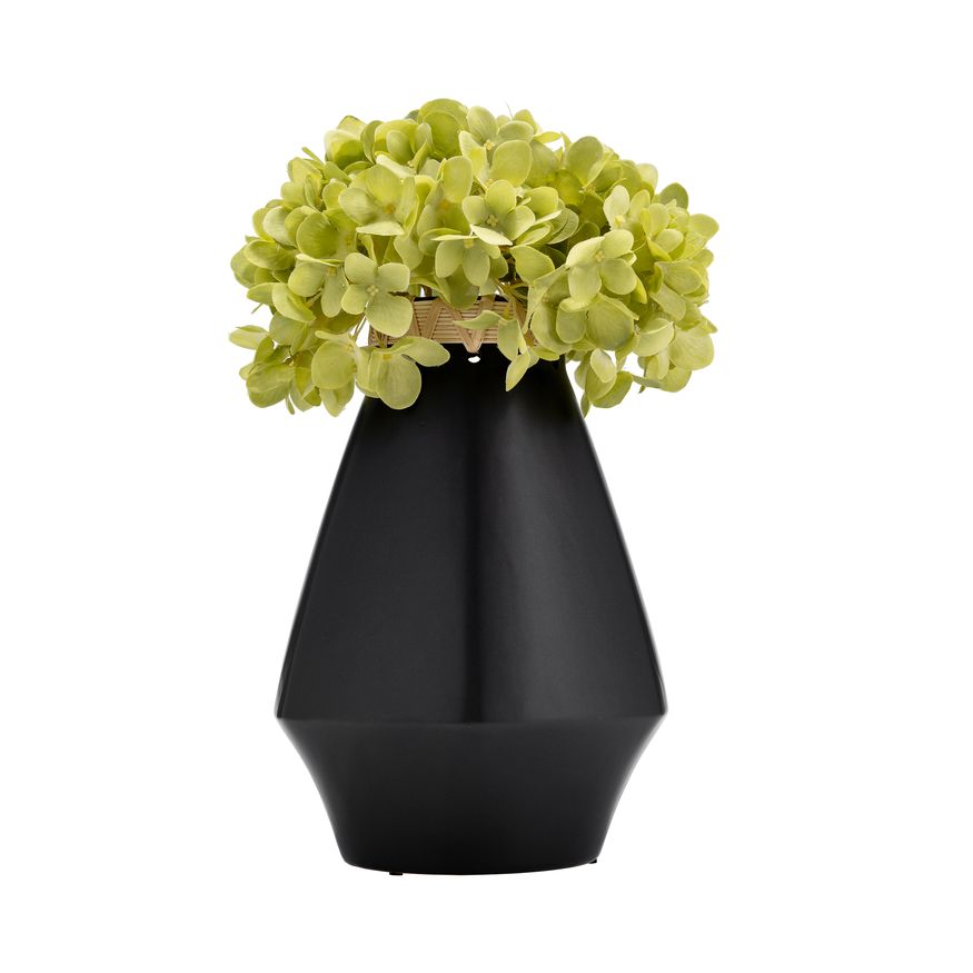 Sagebrook 10" Ceramic Vase With Weaving - Black