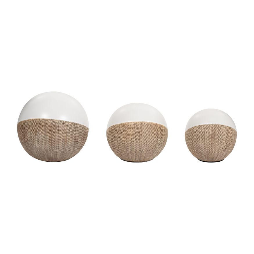 Sagebrook 4"/5"/6" Ceramic 2-tone Orbs (Set Of 3)