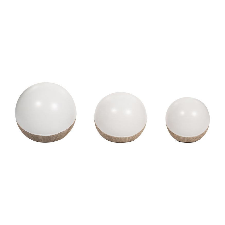 Sagebrook 4"/5"/6" Ceramic 2-tone Orbs (Set Of 3) - Cream/White