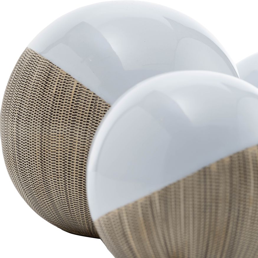 Sagebrook 4"/5"/6" Ceramic 2-tone Orbs (Set Of 3) - Cream/White