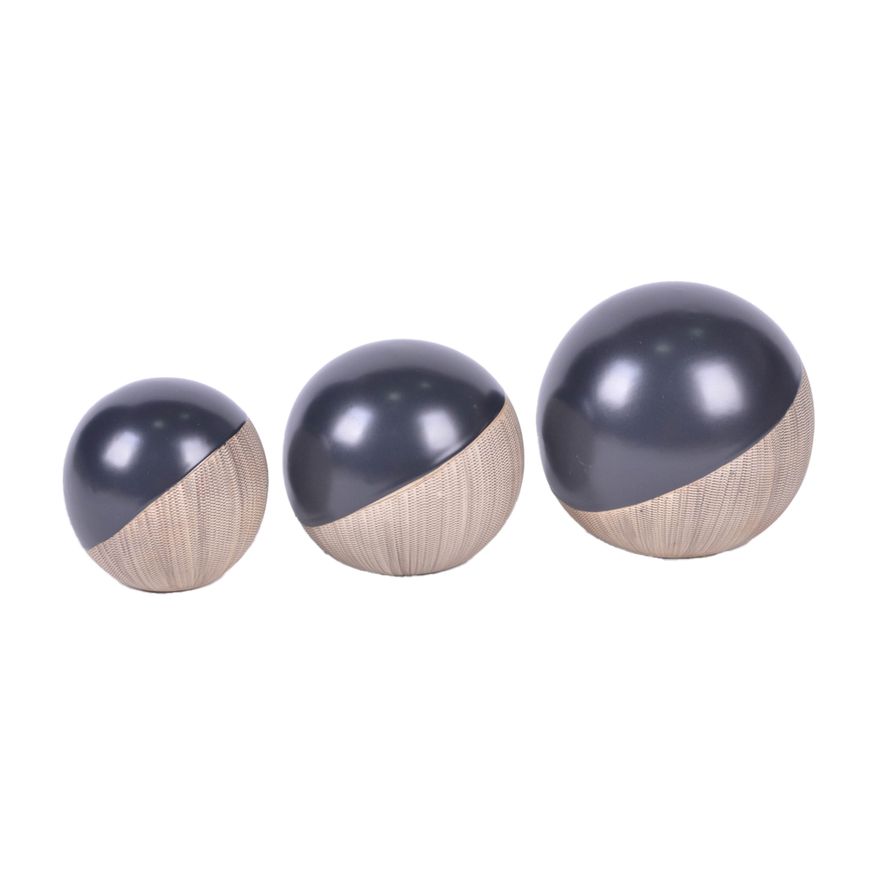 Sagebrook 4"/5"/6" Ceramic 2-tone Orbs (Set Of 3)