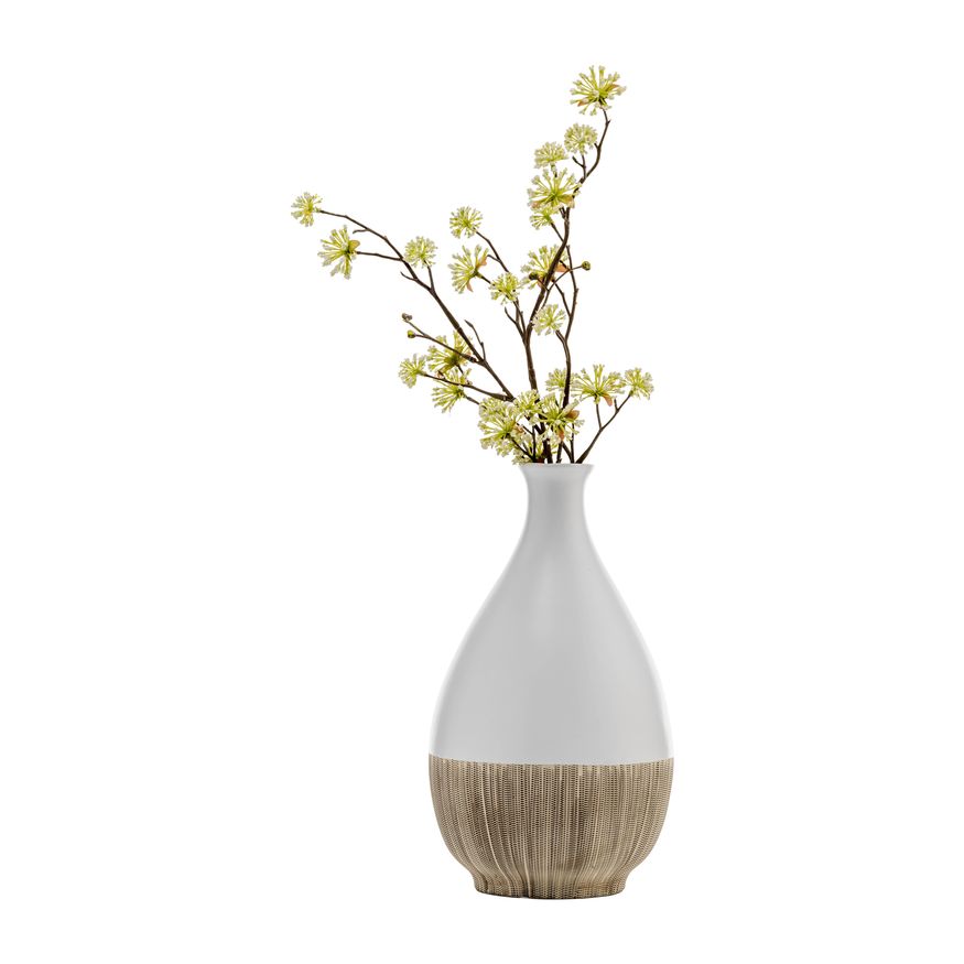 Sagebrook™ 11" Ceramic 2-tone Teardrop Vase - Creme/White