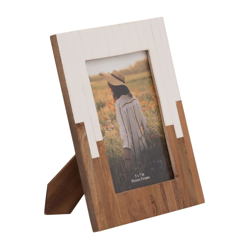 Sagebrook 5"x7" Resin 2-toned Frame - Natural/White