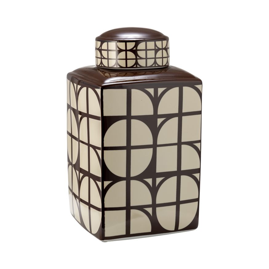 Sagebrook 18" Ceramic Square Jar With Lid