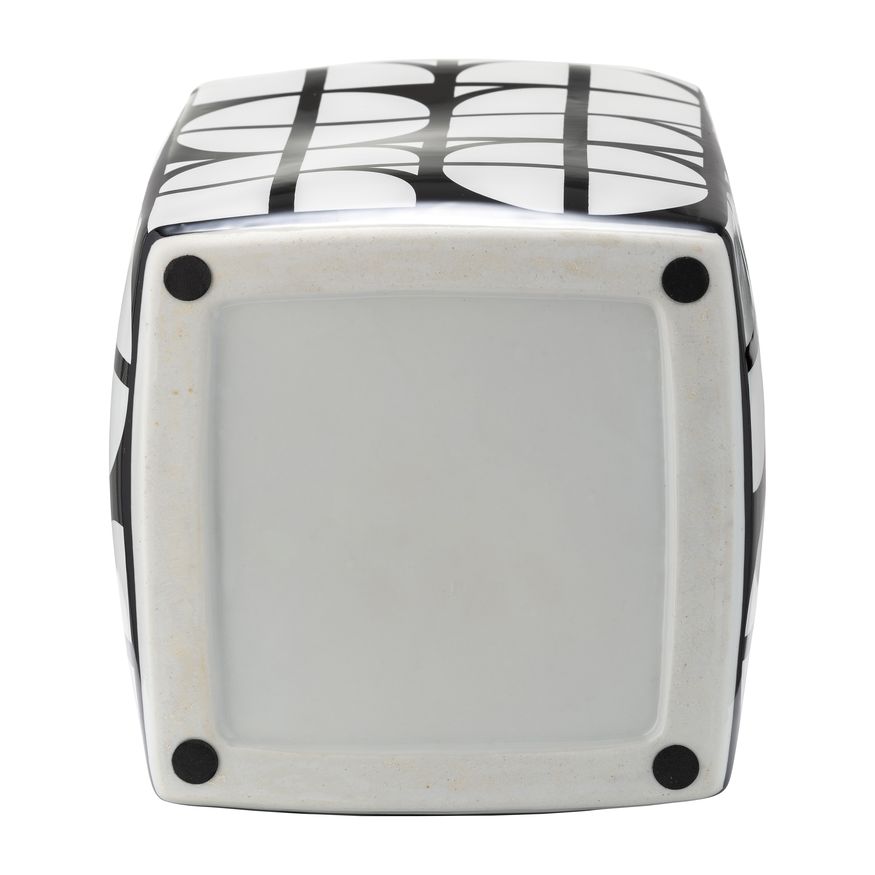 Sagebrook 16" Ceramic Square Jar With Lid - Black/White