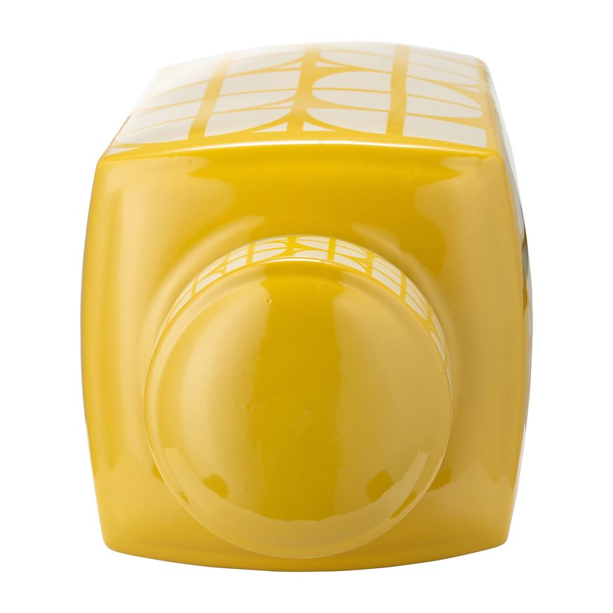 Sagebrook 18" Ceramic Square Jar With Lid - Yellow/Cotton