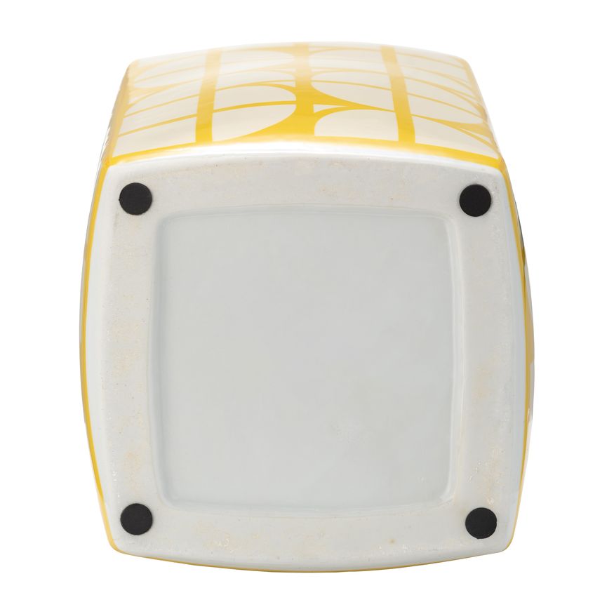 Sagebrook 18" Ceramic Square Jar With Lid - Yellow/Cotton