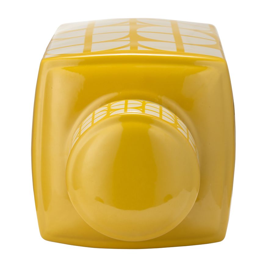 Sagebrook 16" Ceramic Square Jar With Lid - Yellow/Cotton