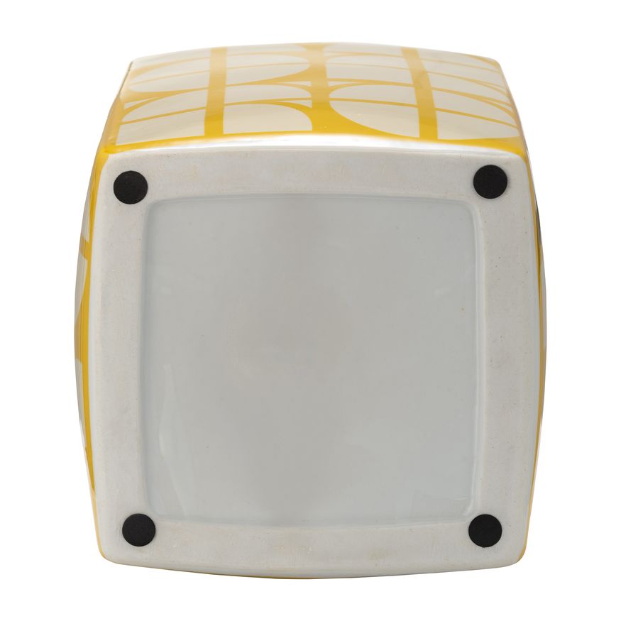 Sagebrook 16" Ceramic Square Jar With Lid - Yellow/Cotton