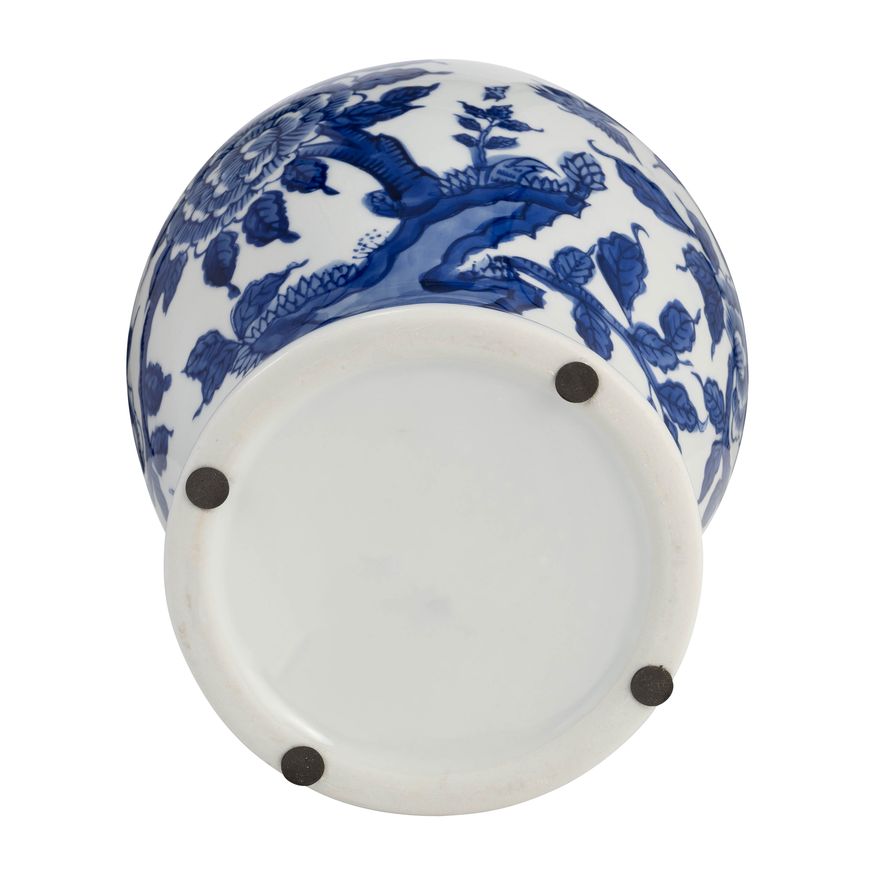 Sagebrook 14" Ceramic Temple Jar - Blue/White