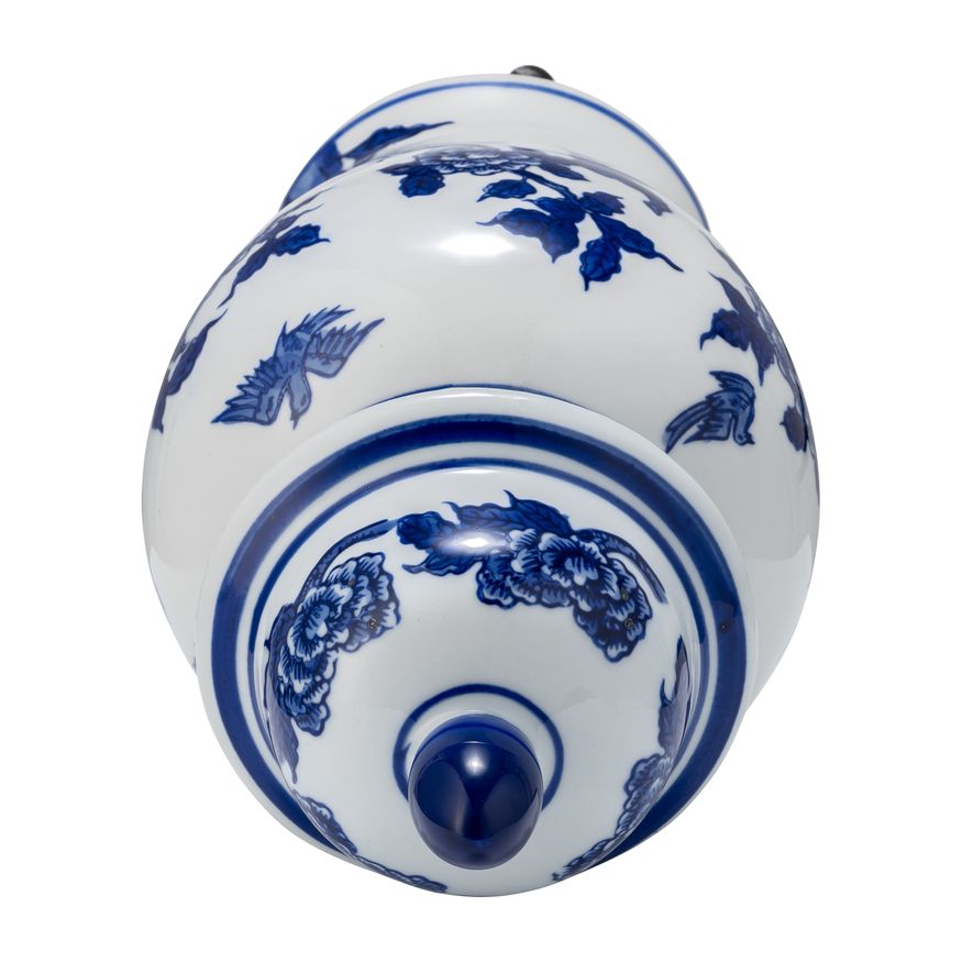 Sagebrook 10" Ceramic Temple Jar - Blue/White