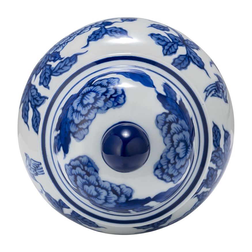 Sagebrook 8" Ceramic Temple Jar - Blue/White