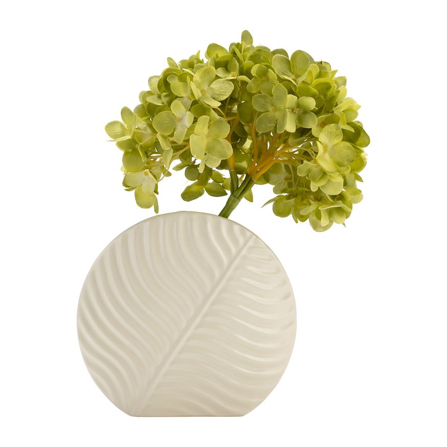 Sagebrook 7" Ceramic Round Botanical Vase - Cotton