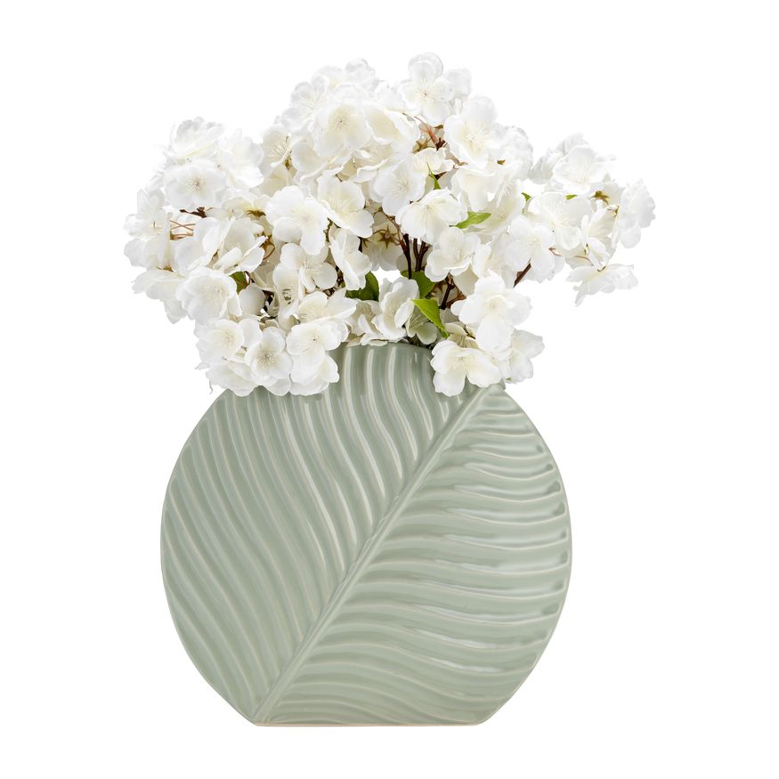 Sagebrook 7" Ceramic Round Botanical Vase