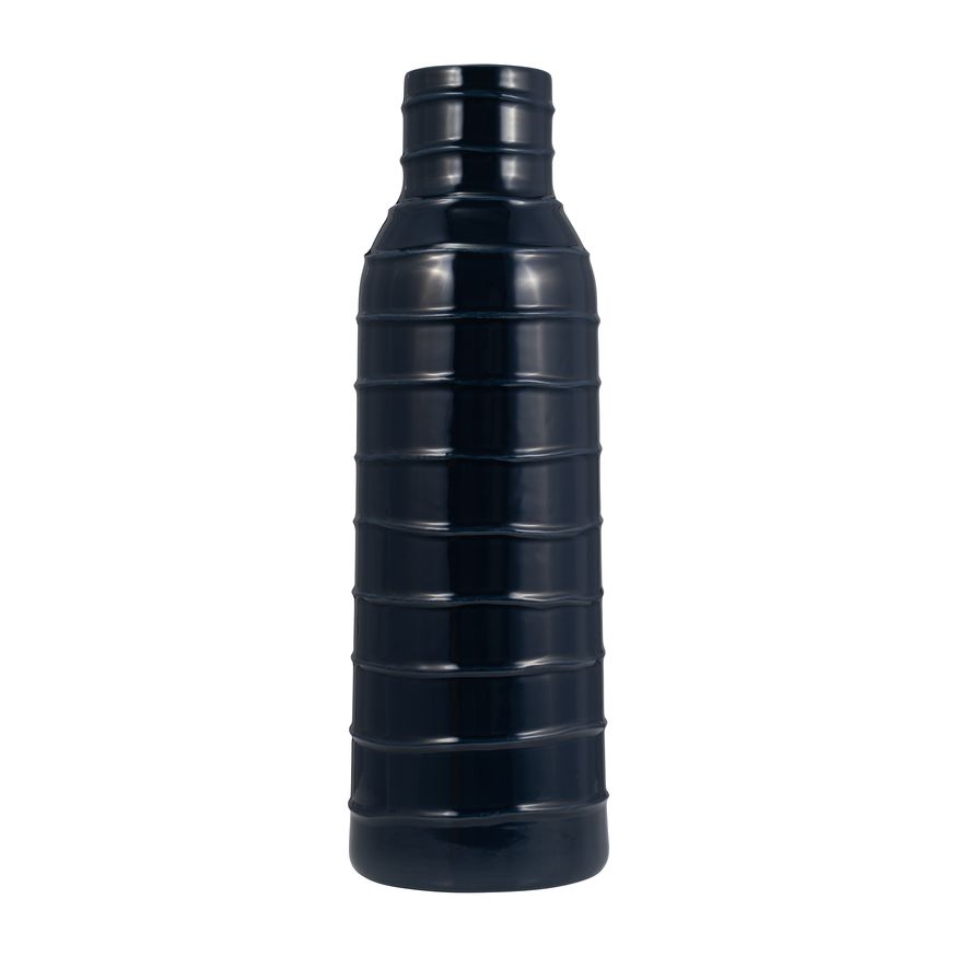 Sagebrook 20" Ceramic Tribal Vase - Navy Blue