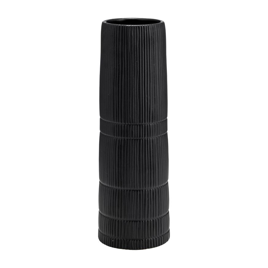 Sagebrook™ 18" Ceramic Lined Cylinder Vase - Matte Black