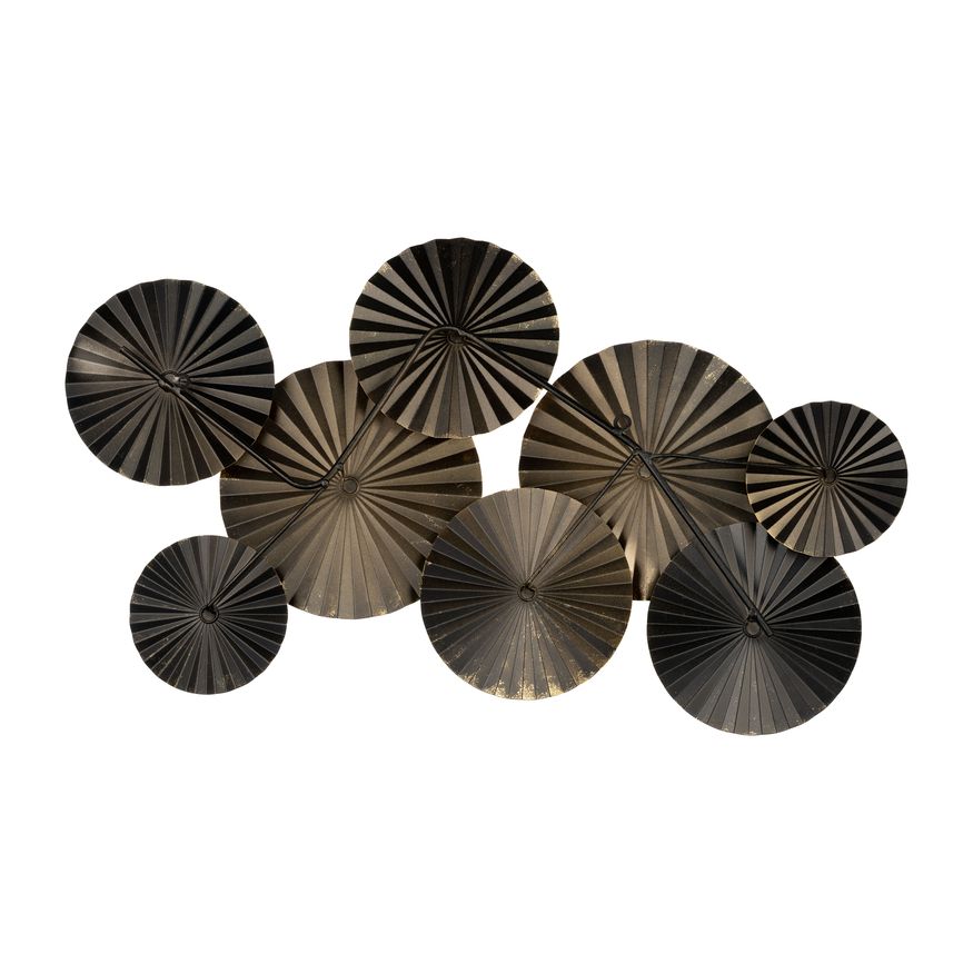 Sagebrook Metal Pleated Wall Discs - Gold