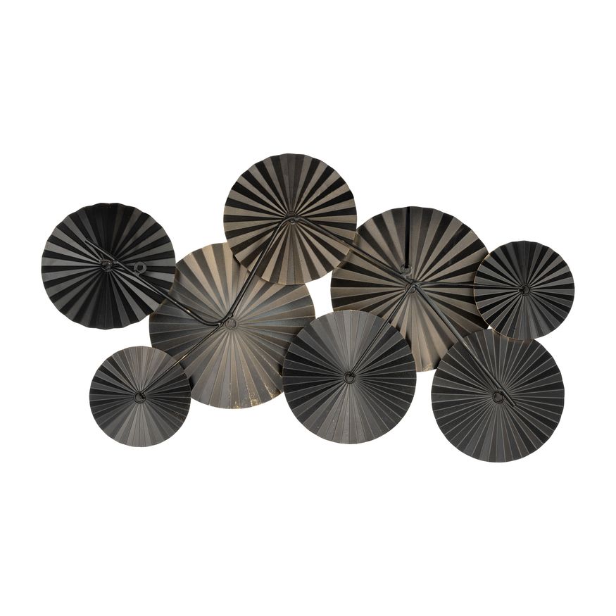 Sagebrook Metal Pleated Wall Discs - Gray