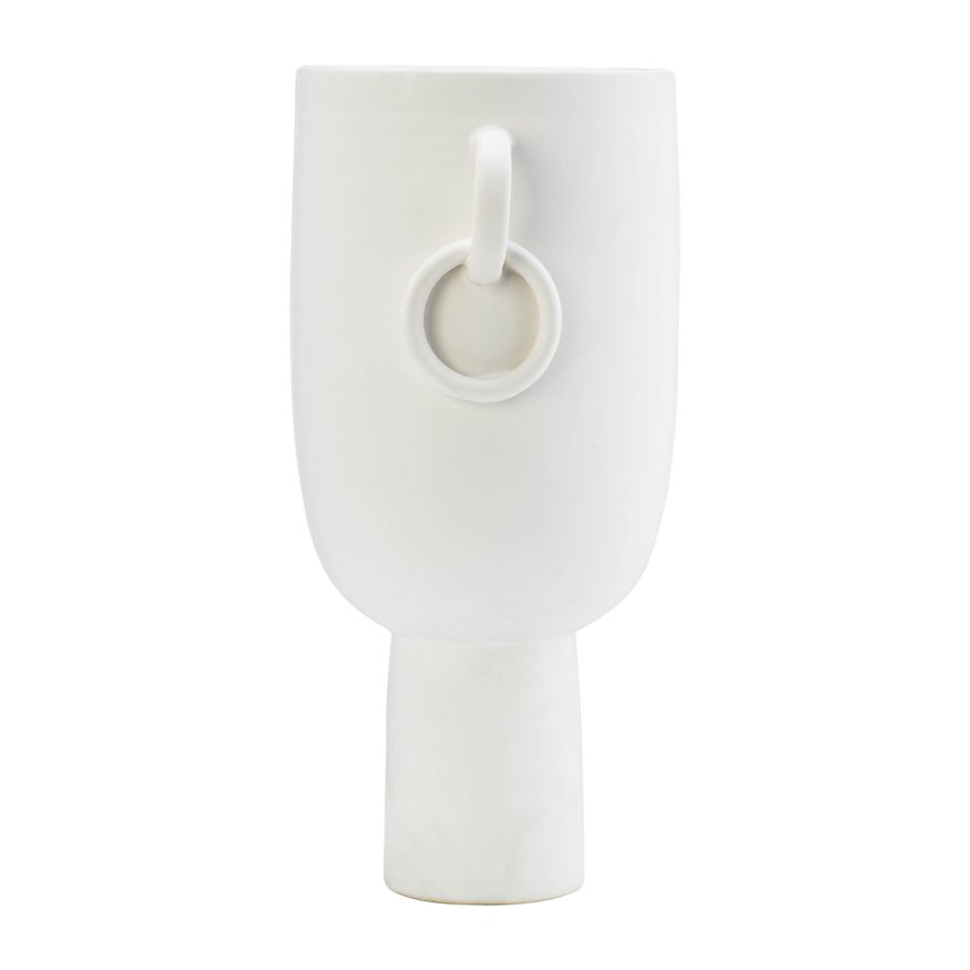 Sagebrook 13" Ceramic Vase With Handles - White