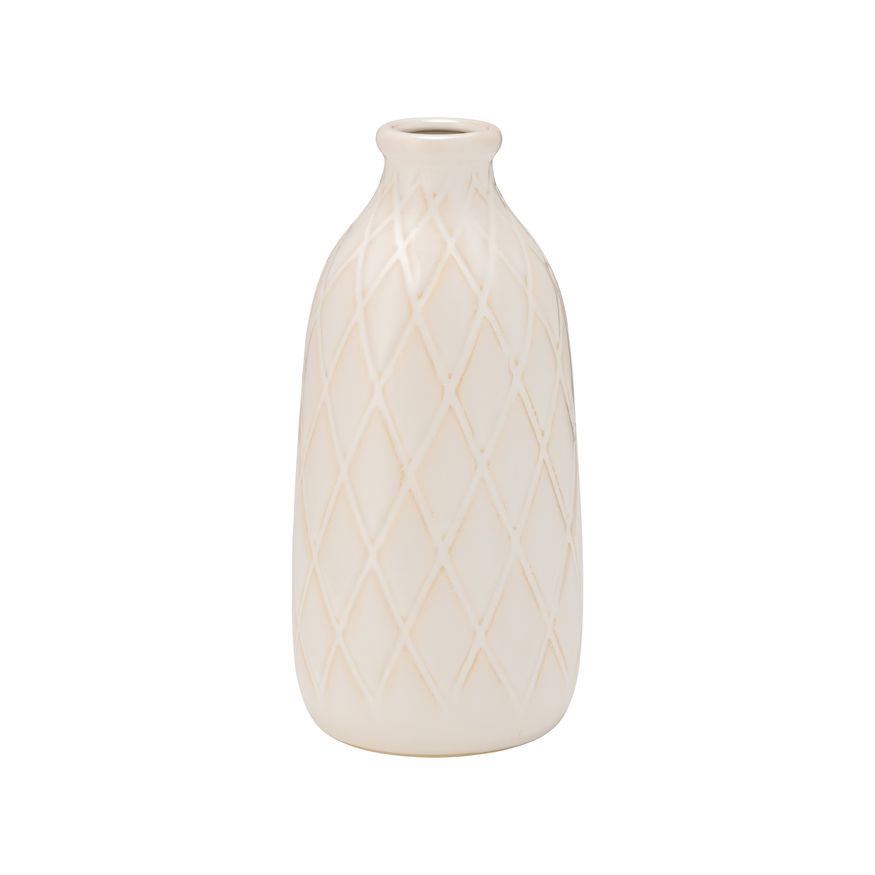 Sagebrook 9" Ceramic Plaid Textured Vase