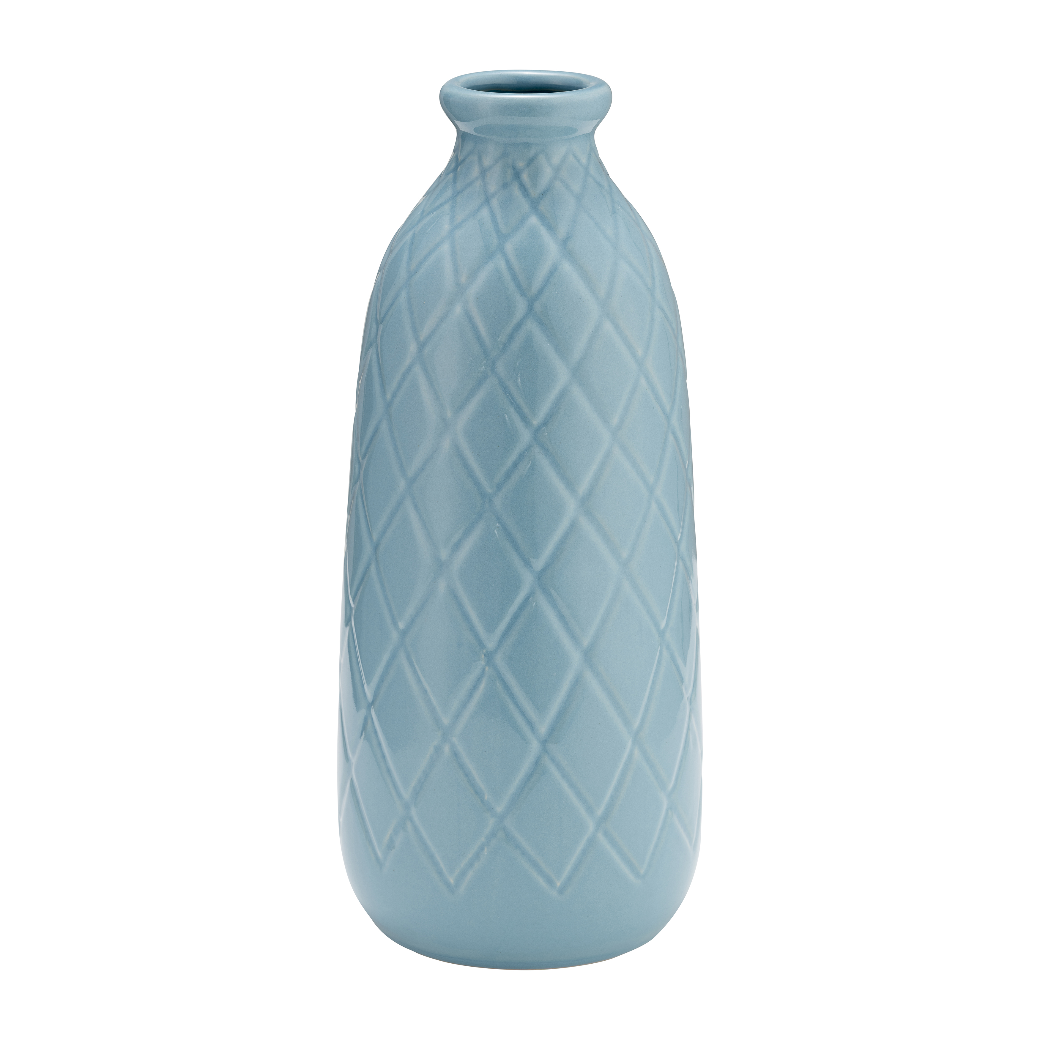 Sagebrook 9" Ceramic Plaid Textured Vase