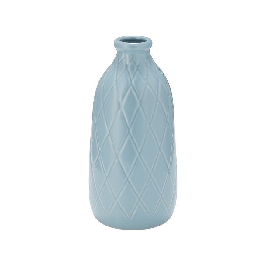 Sagebrook 9" Ceramic Plaid Textured Vase