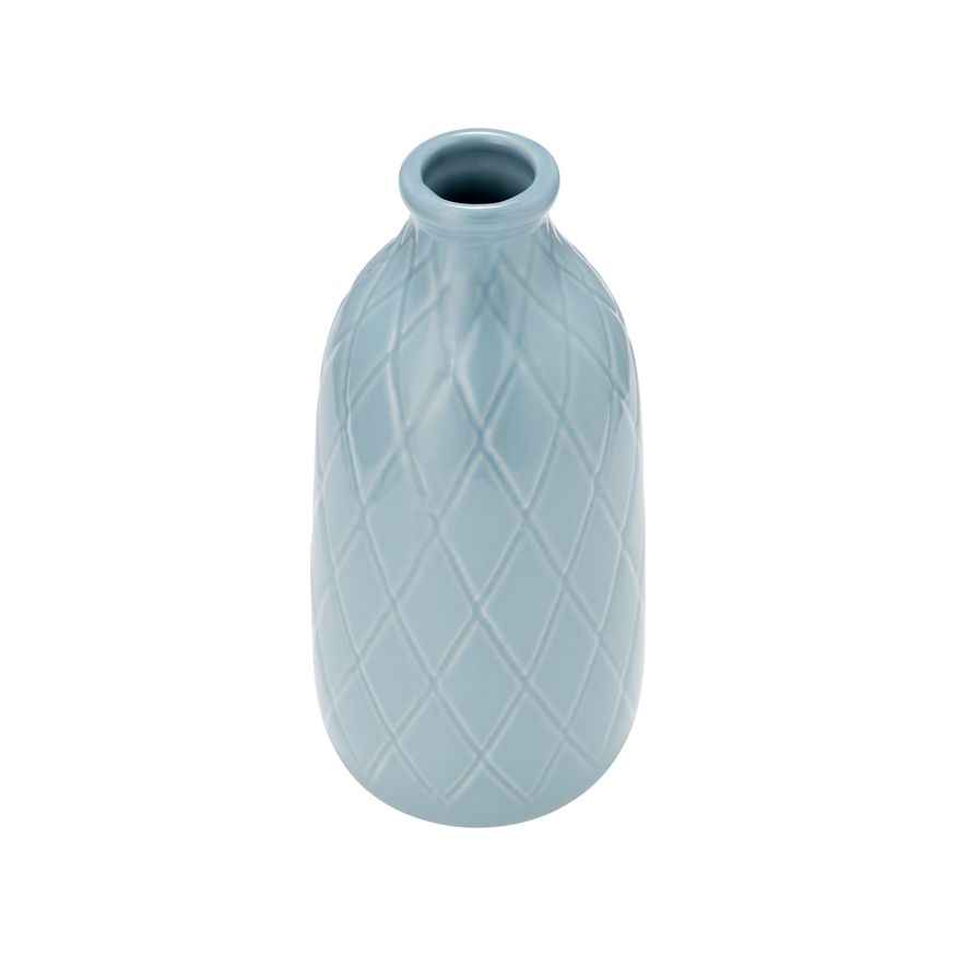 Sagebrook™ 9" Ceramic Plaid Textured Vase - Beige