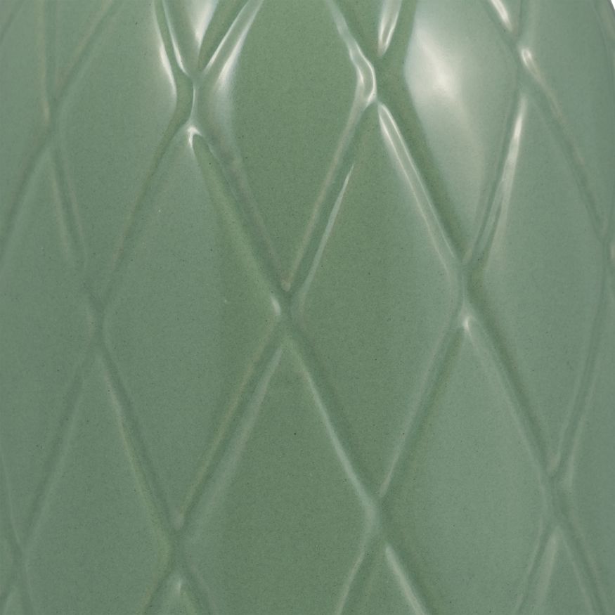 Sagebrook 9" Ceramic Plaid Textured Vase - Dark Sage