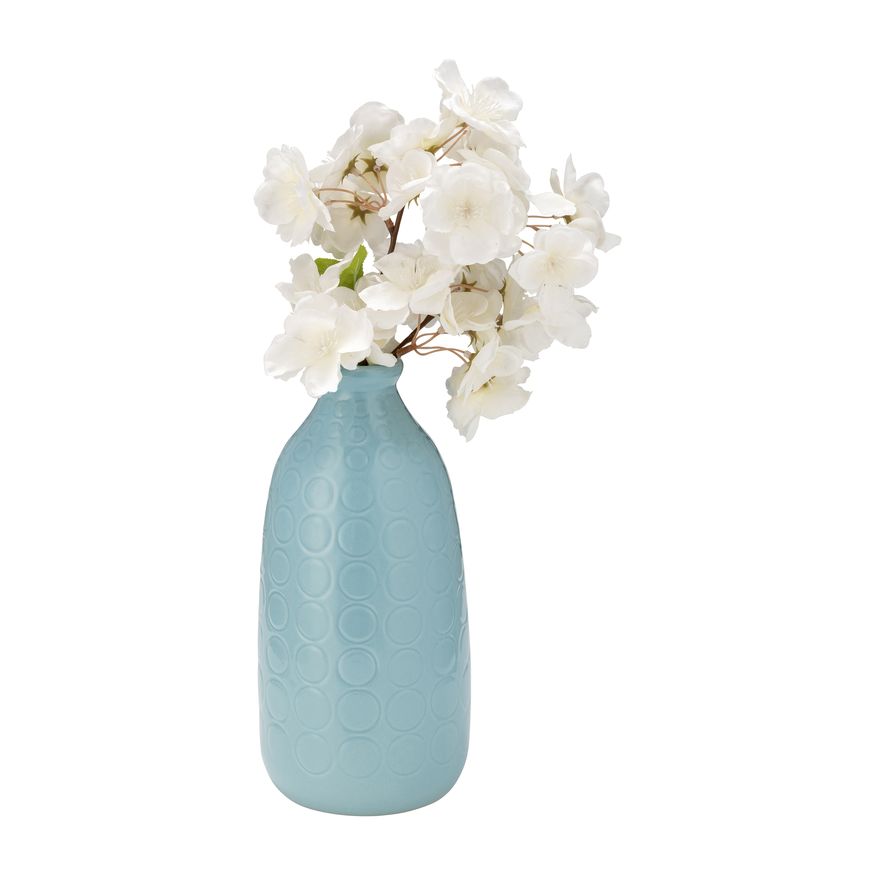 Sagebrook 9" Ceramic Circles Vase - Aqua Haze