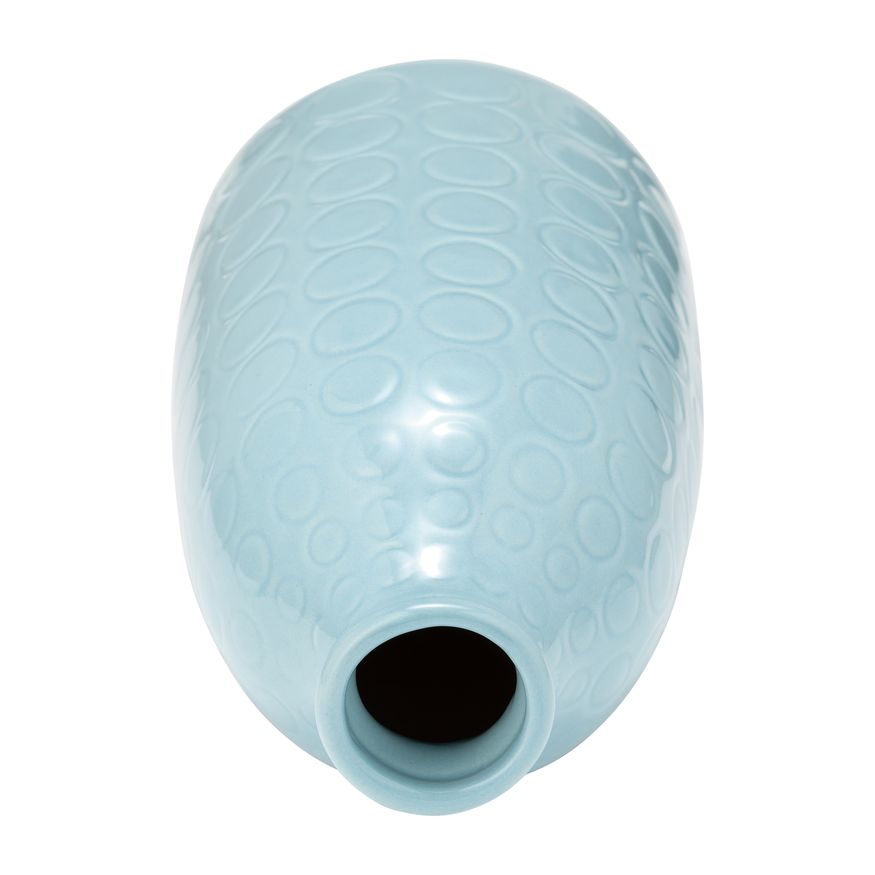 Sagebrook 9" Ceramic Circles Vase - Aqua Haze