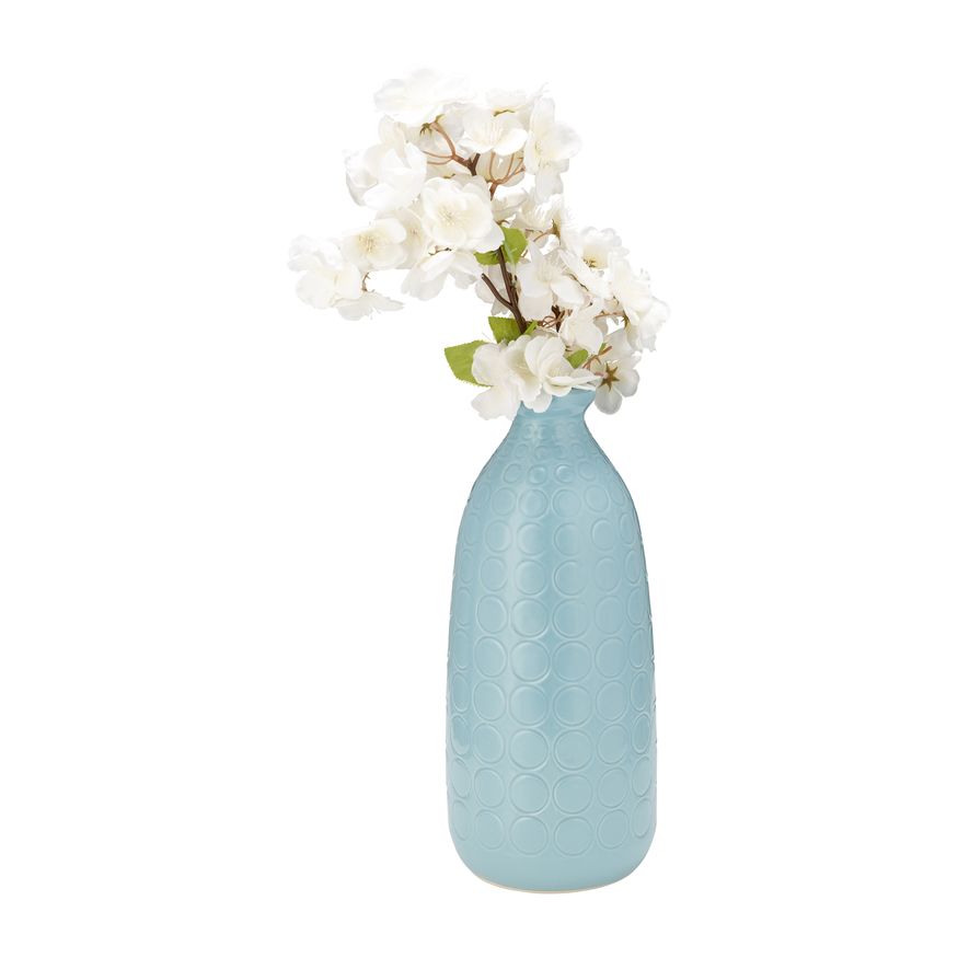 Sagebrook 12" Ceramic Circles Vase - Aqua Haze