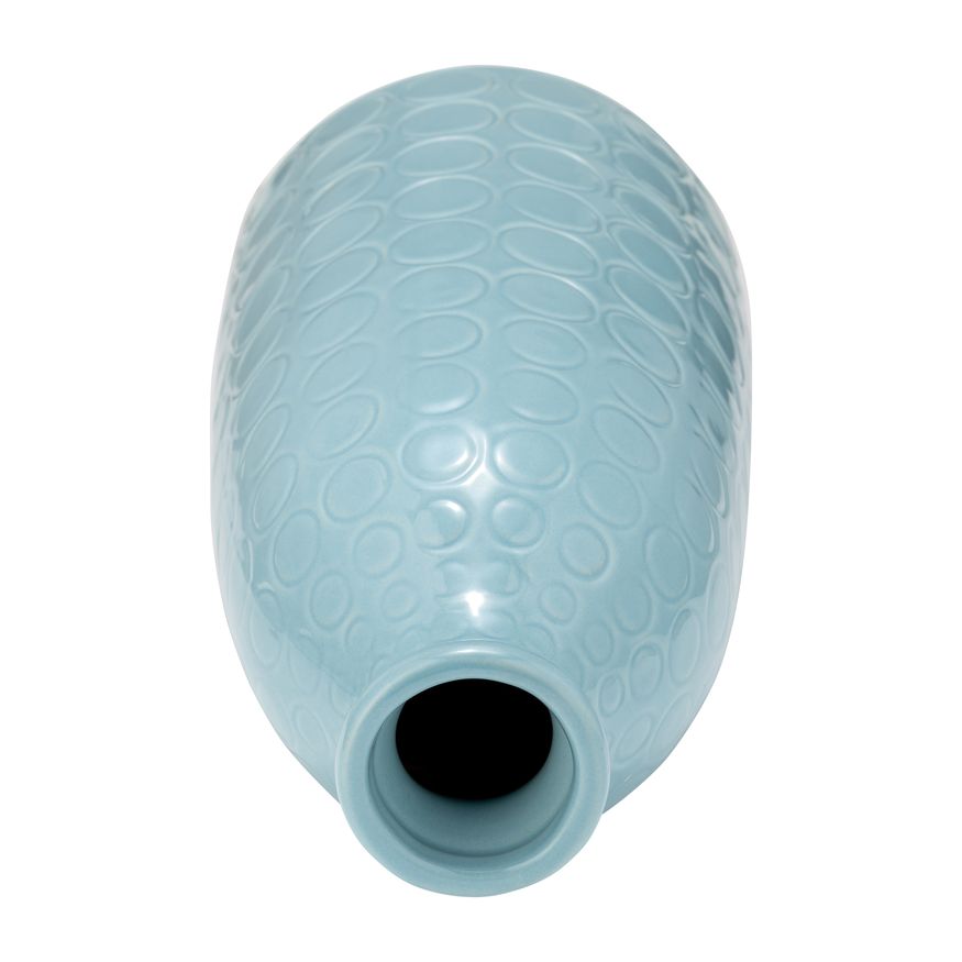 Sagebrook 12" Ceramic Circles Vase - Aqua Haze