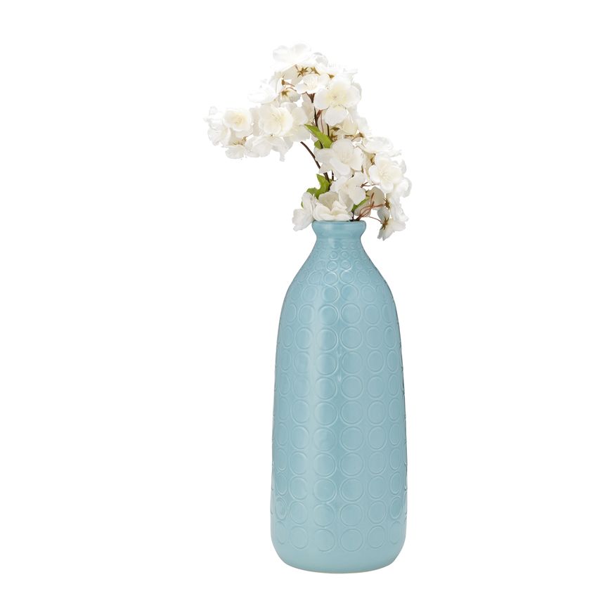 Sagebrook 16" Ceramic Circles Vase - Aqua Haze