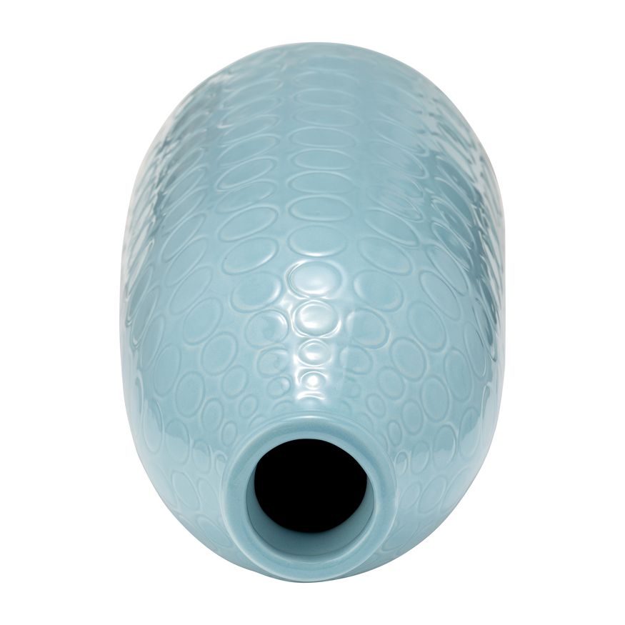 Sagebrook 16" Ceramic Circles Vase - Aqua Haze