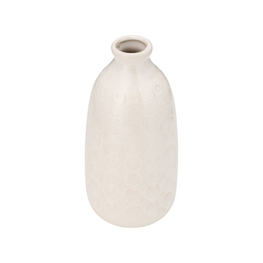 Sagebrook 9" Ceramic Circles Vase - Beige