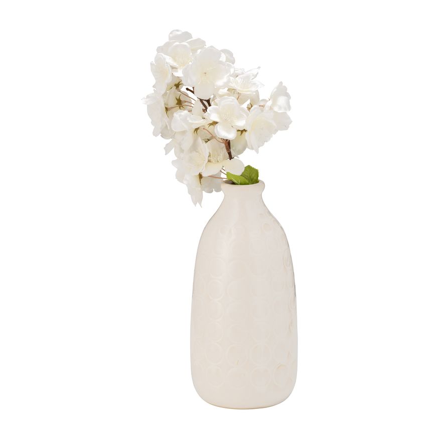 Sagebrook 9" Ceramic Circles Vase - Beige