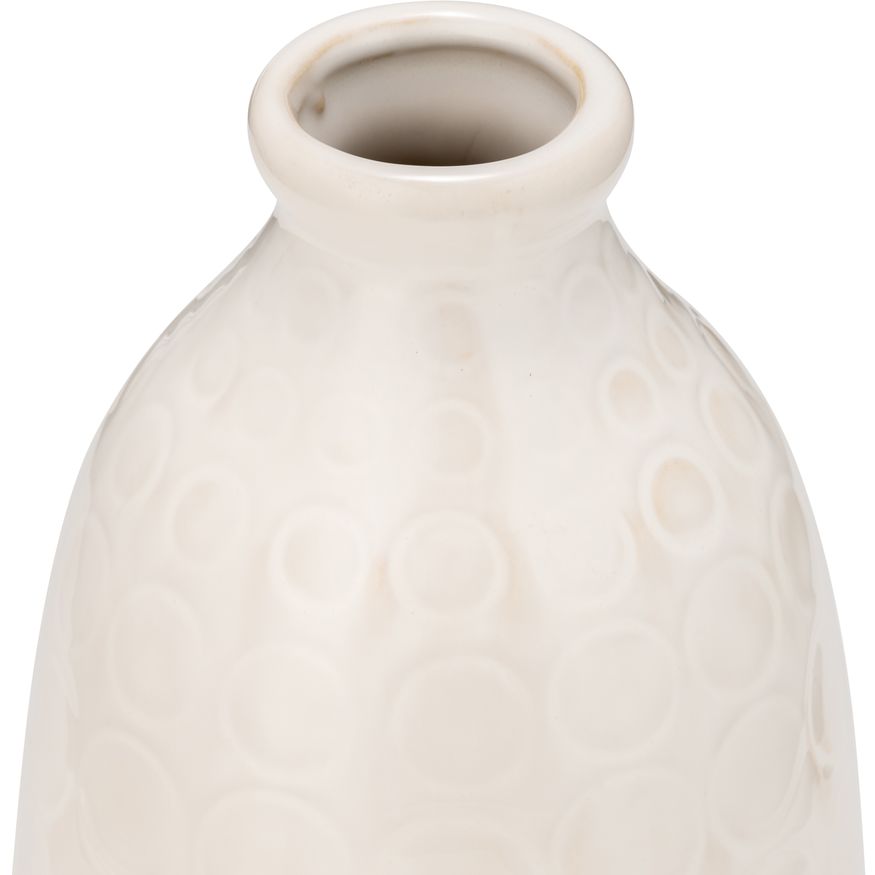 Sagebrook 9" Ceramic Circles Vase - Beige