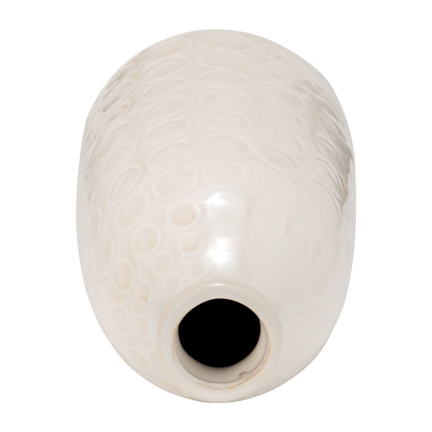 Sagebrook 9" Ceramic Circles Vase - Beige