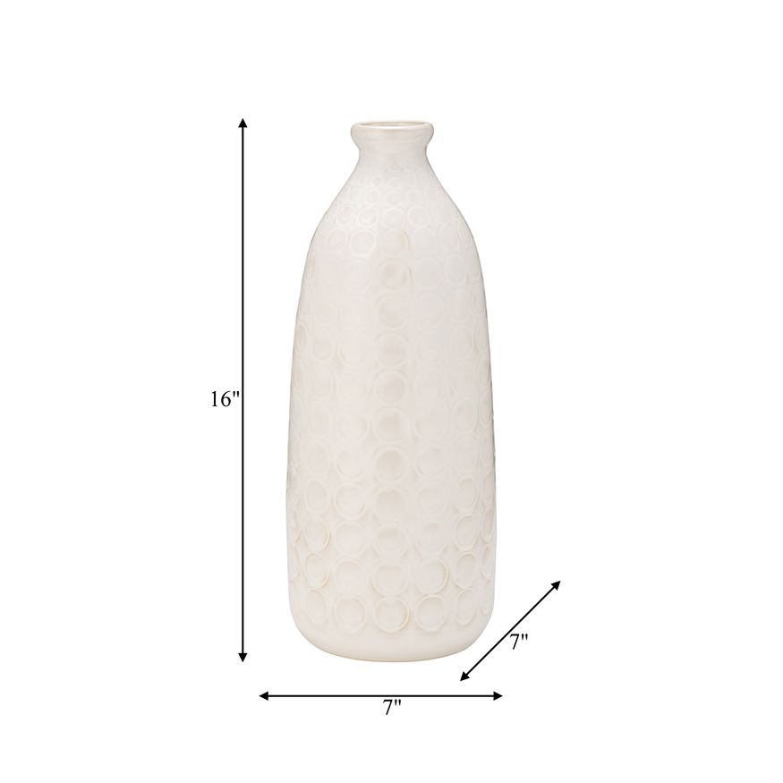 Sagebrook™ 16" Ceramic Circles Vase - Beige