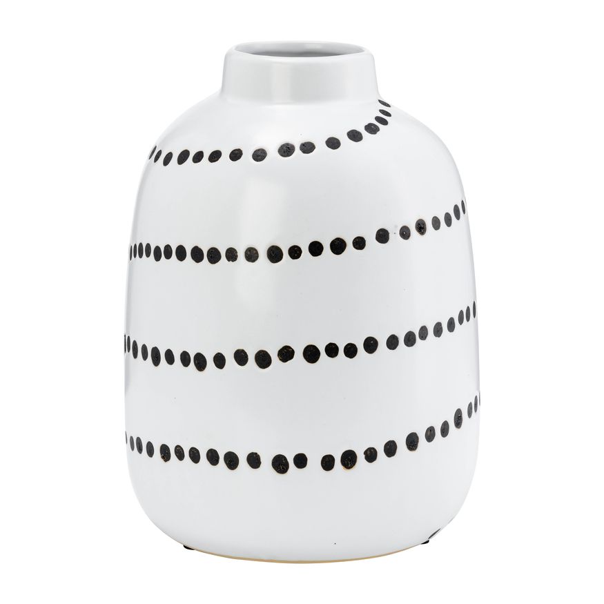 Sagebrook 9" Ceramic Spiral Dot Flower Vase