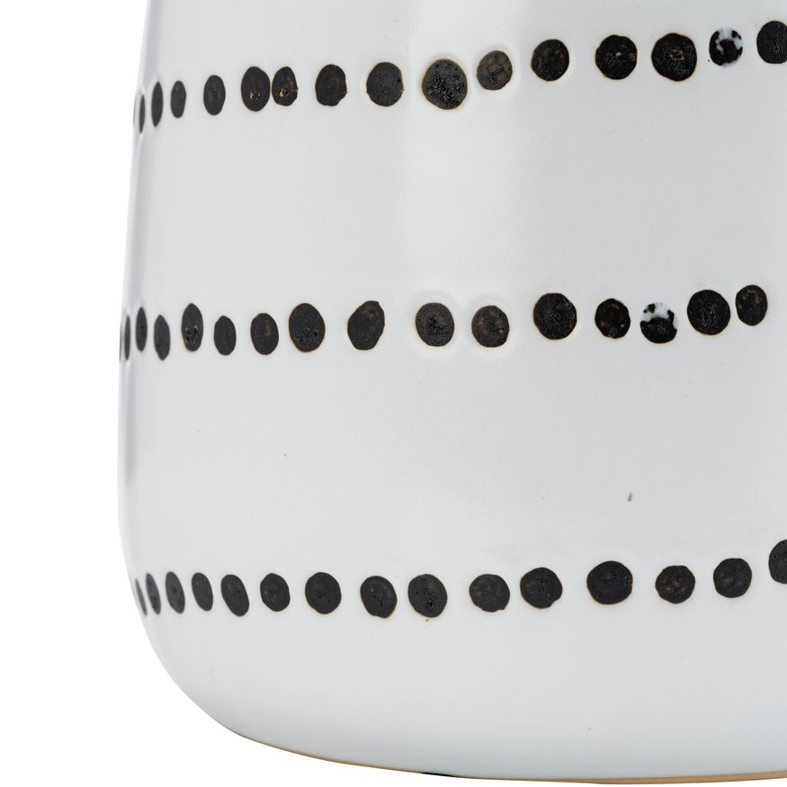 Sagebrook 9" Ceramic Spiral Dot Flower Vase - White/Black